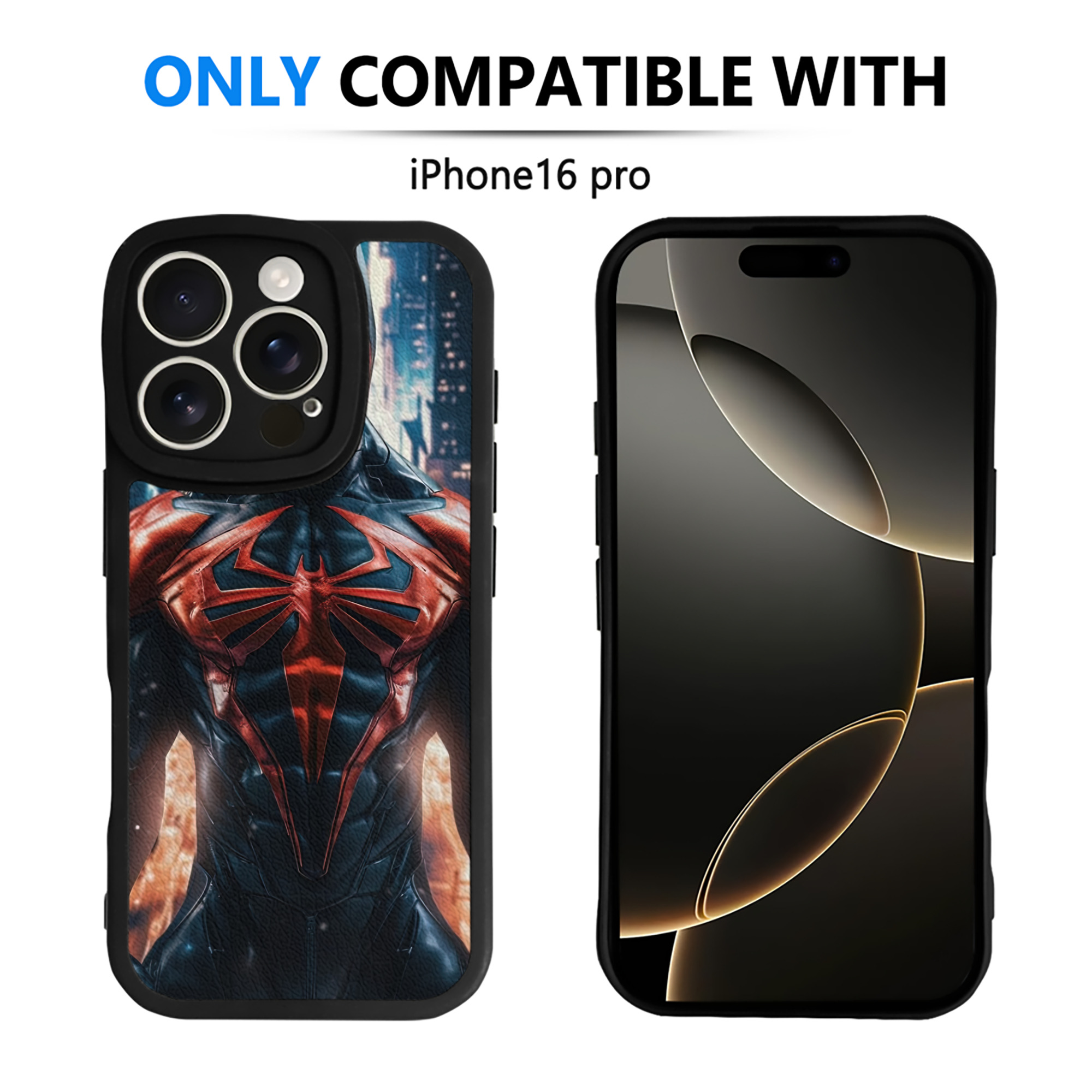 （画像用） Spider Man スパイダーマン 【iPhone 16シリーズ対応】シリコンスマホケース（レザー調） 材質：シリコン